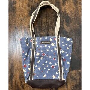 Longaberger Homestead Red White Blue Stars Handbag Tote Purse